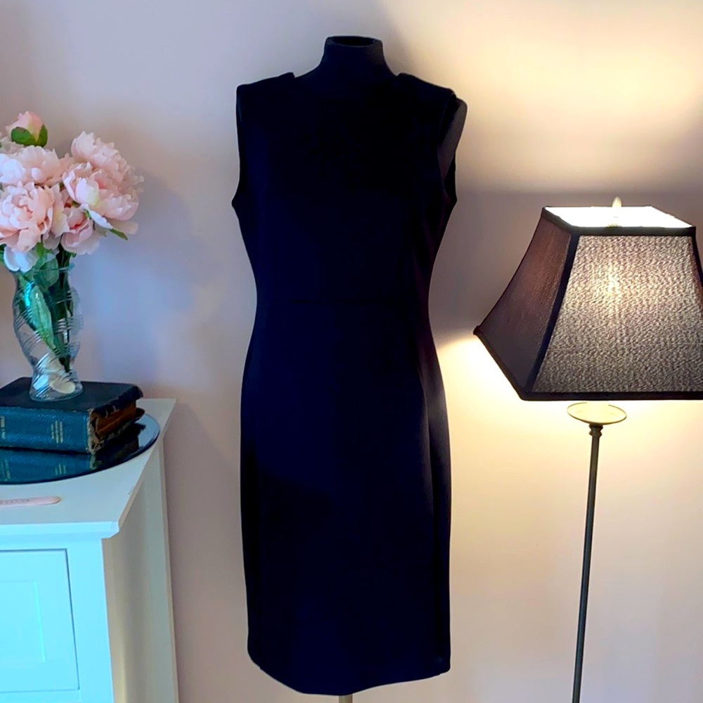Beautiful midnight black NWOT knee length sleeveless dress size 6